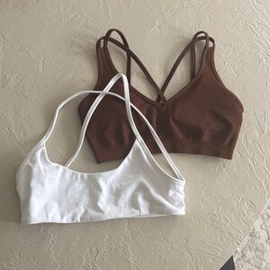 Alphalete Women's Camisoles in Rich Brown and Crisp White